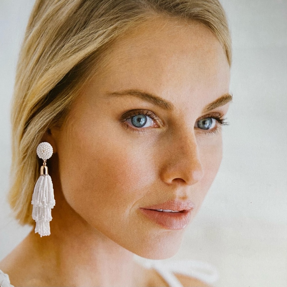 Panacea Beaded Tassel Earrings, NWT